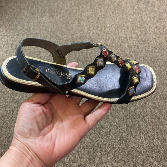 Sofwear Shoes Houston Texas Sandals with Multicolor Accents Women’s Size 7 - Picture 3 of 10